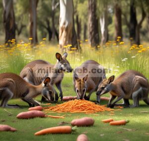 Ribuan Wortel dan Ubi Jalar Diberikan untuk Wallabies
